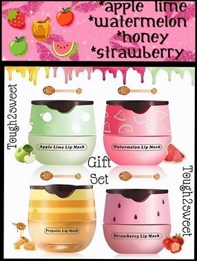 🆕LAST SET🍯HONEY POT FLAVORED LIPGLOSS IN ADORABLE HONEY POTS/SET OF 4